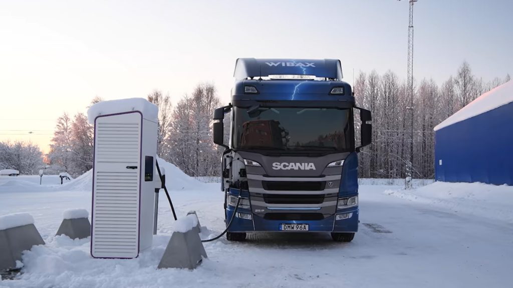 Scania 64-Tonne Electric Truck On The Road With Wibax