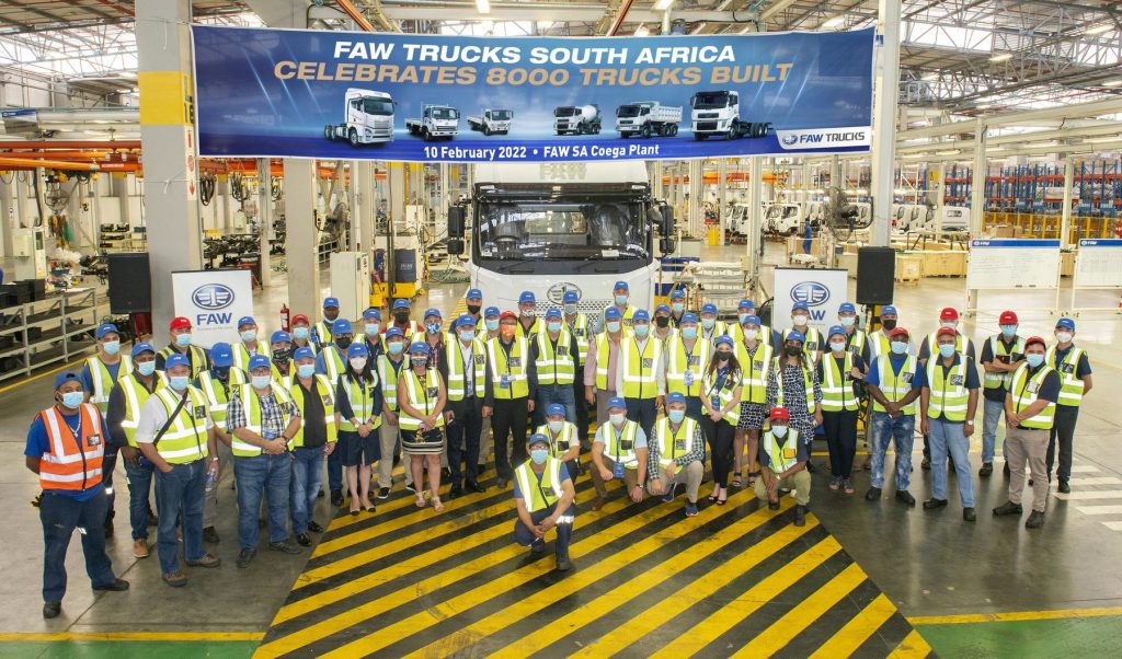 Faw Trucks SA Assembles 8000th Unit At Coega Plant