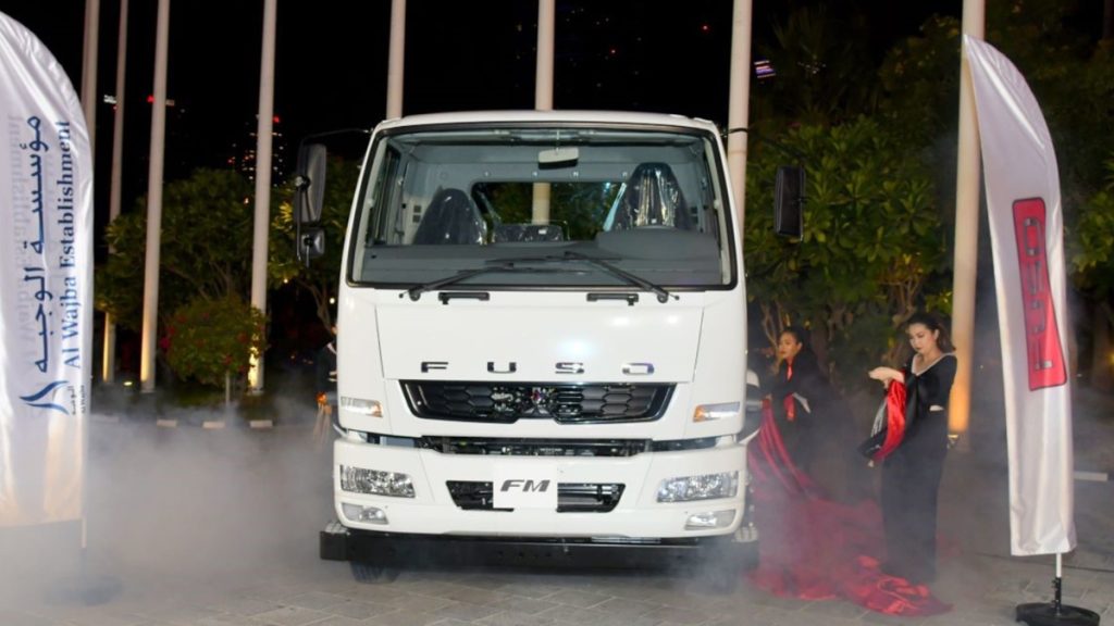 The medium-duty Fighter truck unveiled at the launch in Qatar