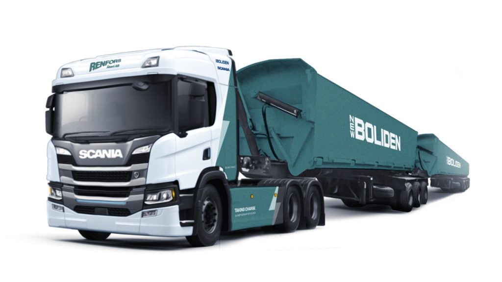 Mining company Boliden buys 74 tonnes electrified Scania truck for heavy transport