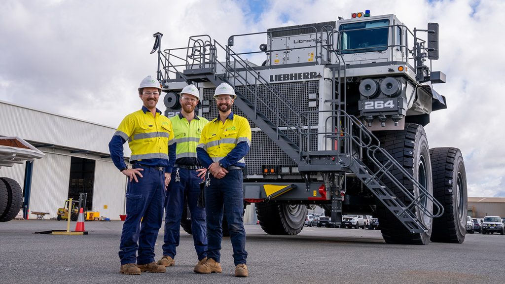 Fortescue And Liebherr Establish Partnership For Zero Emission Mining Equipment FFI team working on the T 264 in Australia.