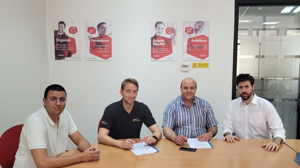Keestrack’s Representation In Morocco By Berenger From left to right: Mohamed El Hitek (sales Berenger), Frederik Hoogendoorn (CEO Keestrack), Anas Zardaoui (CEO Berenger), Giovanni Bartoli (Area Sales Manager Keestrack)