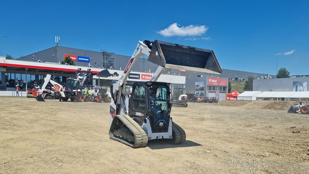 Bobcat showcased a broad range of models during the event, including a number of its latest-gen compact track loaders.